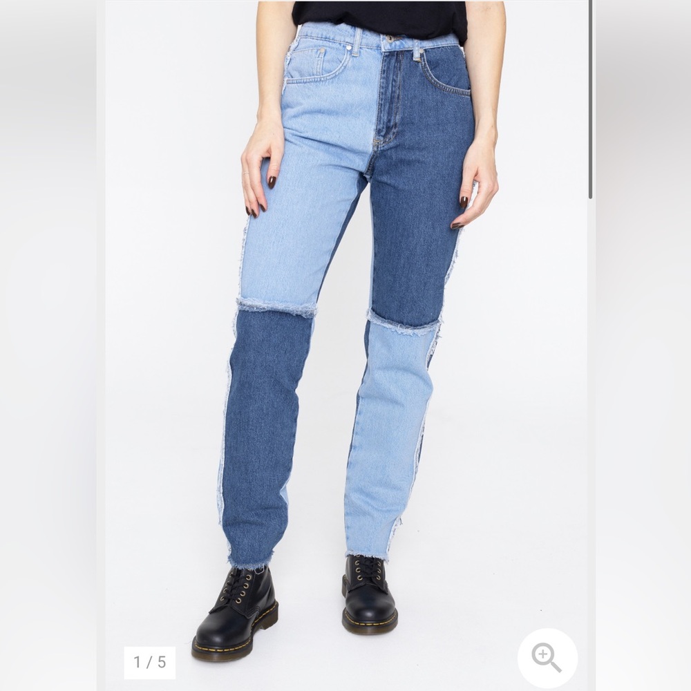 The Ragged Priest Quarter Panel Mom Grunge Jean Light Blue Indigo Size 26